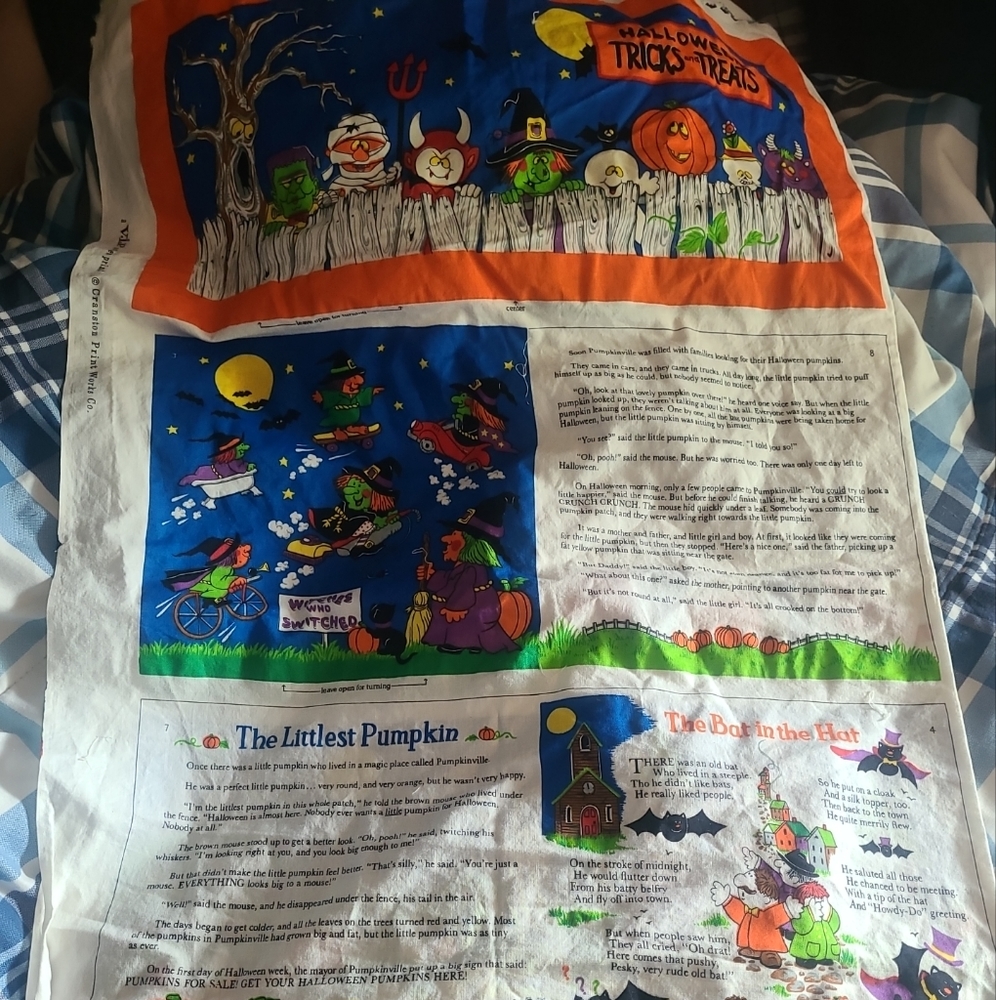 Vintage print works vip Halloween trick or treat book pattern